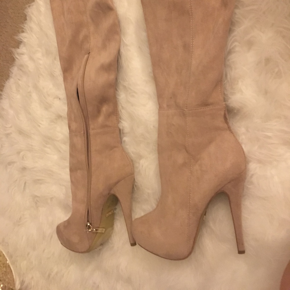 Blush Pink Thigh High Boots
